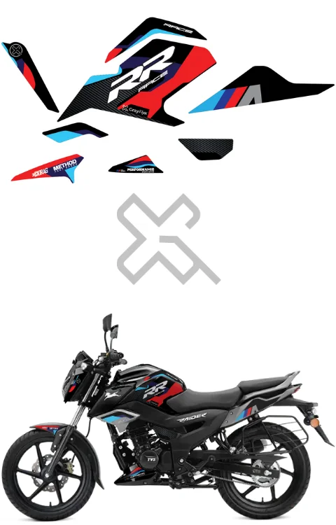 RR Edition Half Body Sticker Compatible with Raider 125 | Made In Premium Vinyl With FPF(Fade Protection Film), Water Proof, Precut Sticker, Pack Of 1 Compatible with Both Side